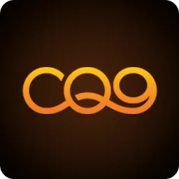 โลโก้ CQ9 ตัวอักษรสีส้มบนพื้นดำ ในหน้ารวมเกมของ VF338
