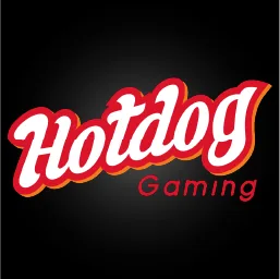 โลโก้ Hotdog Gaming ตัวอักษรสีแดงขาวบนพื้นดำ ประกอบบันทึกของ VF338