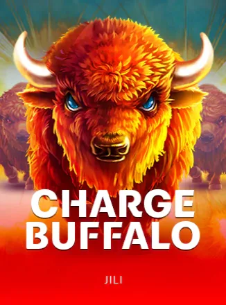 ปกเกม Charge Buffalo ควายป่าสีน้ำตาลบนพื้นส้มแดง จากคลังภาพ VF338