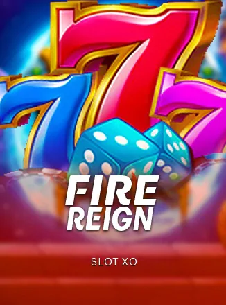 ปกเกม Fire Reign เลขเจ็ดสีแดงลุกเป็นไฟกับลูกเต๋า ที่ VF338 นำมาแสดง