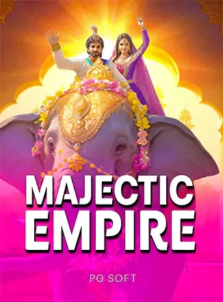 ปกเกม Majestic Empire ช้างประดับกับราชาราชินีโทนชมพูทอง ประกอบบันทึกของ VF338