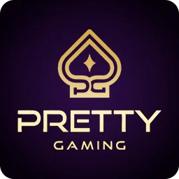 โลโก้ Pretty Gaming รูปโพดำสีทองบนพื้นม่วงเข้ม จากคลังภาพ VF338