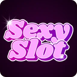 โลโก้ Sexy Slot ตัวอักษรชมพูบนพื้นม่วงเข้ม ที่ VF338 นำมาแสดง